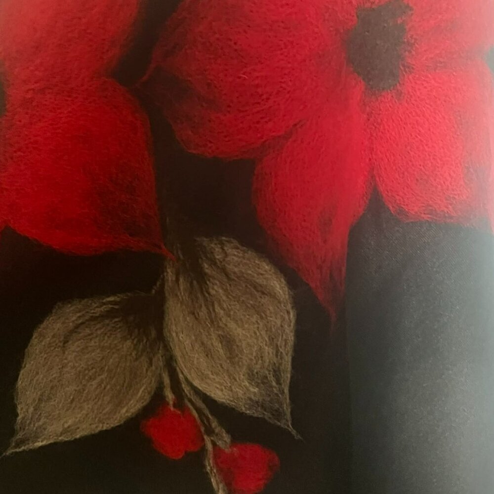 Gorgeous Black and Red Poncho from Poland (E10) - Picture 9 of 13